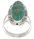 Silver Turquoise Southwestern Inlay Ring Size 5-1/4 TX28569